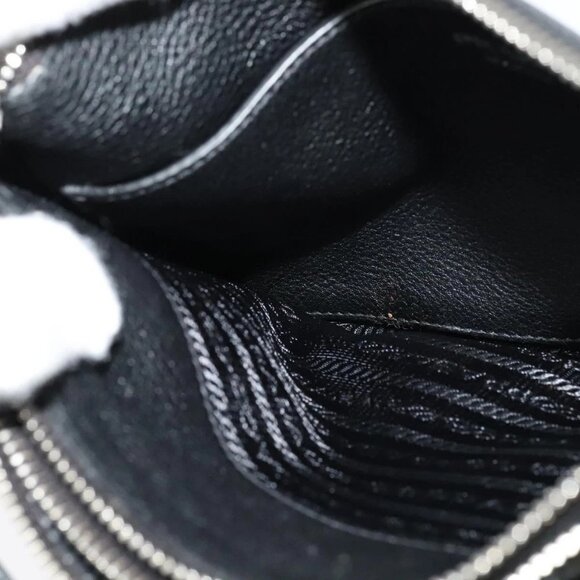 PRADA Shoulder Bag Leather Black Silver Auth 138225 - Picture 11 of 16